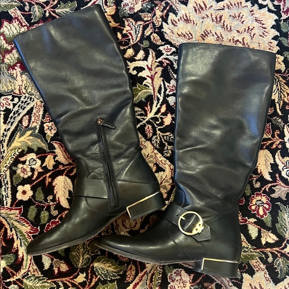 Tory Burch Black Leather Heeled Boots - Picture 6 of 16